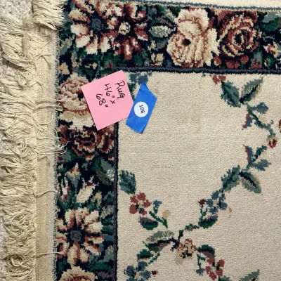 Esteem Garland Ivory Floral Area Rug 46" x 68" – Traditional Fringed Accent Rug (A1)