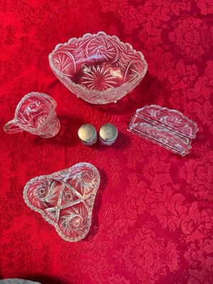 Set of 5 Vintage Anchor Hocking Star of David Tableware Items (DR)