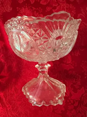 Clear Glass Serving Plates, Bowls & Compote – 5-Piece Lot