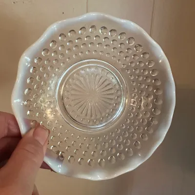 Anchor Hocking Moonstone White Opalescent Ruffled Bowls – Lot of 8