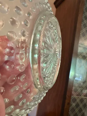 White Opalescent Hobnail Glass Bowls – Set of 8