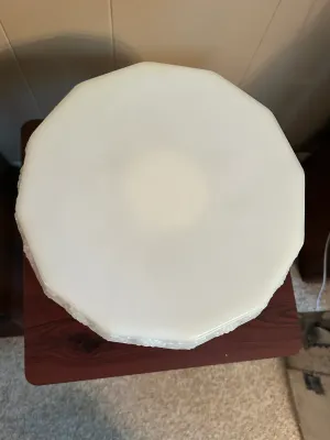 White Milk Glass Pedestal Cake Stand with Grape & Vine Design