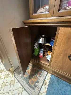 Vintage Multi-Piece Traditional Wood China Cabinet Hutch with Glass Display Doors