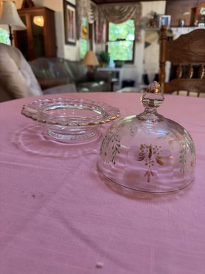 Sweet Little Clear Domed Hand-Painted Dish (DR)
