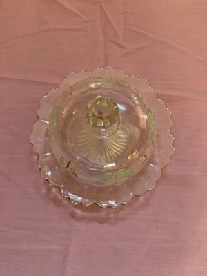 Sweet Little Clear Domed Hand-Painted Dish (DR)