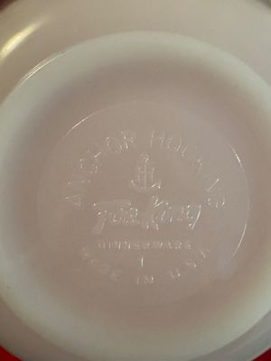 Set of 8 Fire-King Milk Glass Mugs & Saucers with Cream & Sugar