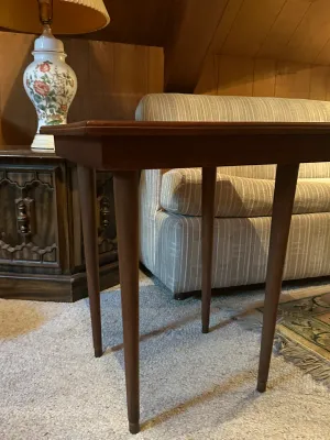Wood Checkerboard Game Table – 20" Square, Tapered Legs (A Den)