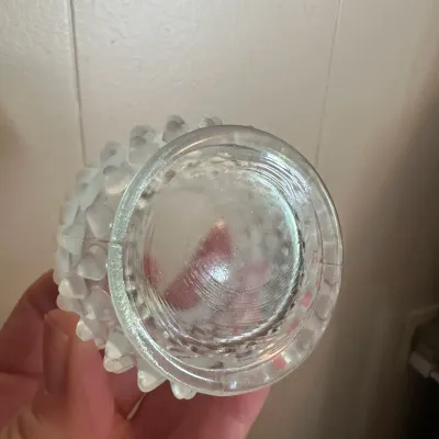 White Opalescent Hobnail Glass Miniatures – 3-Piece Lot