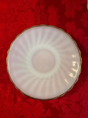 Set of 8 Fire-King Milk Glass Mugs & Saucers with Cream & Sugar