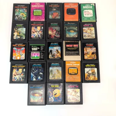 Vintage Atari 2600 Game Cartridges