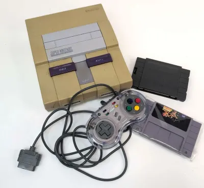 Super Nintendo Console, Controller and Game