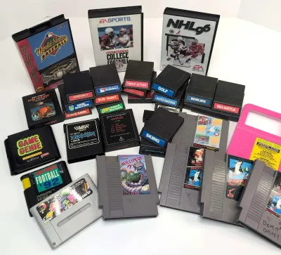 Vintage Atari, Sega, Nintendo Game Cartridges