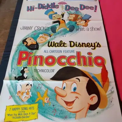 Vintage pinocchio movie re release poster