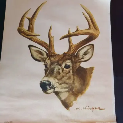 Buck painting print on canvas