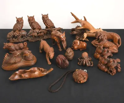BOXWOOD ANIMAL FIGURES 