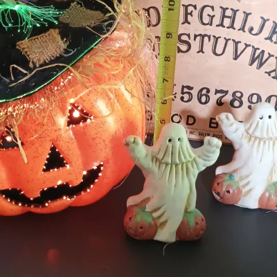 LOT 142: Vintage William Fuld Parker Bros Ouija Board, Fiber Optic Pumpkin, The Craghold Crypt by Edwina Noone & More