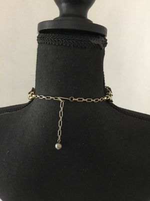 Vintage gold tone thermal set leaf statement collar necklace