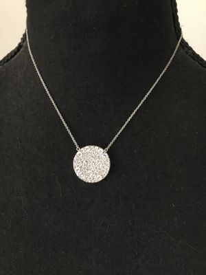 Gorgeous, sterling silver, crystal circular necklace