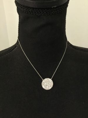Gorgeous, sterling silver, crystal circular necklace
