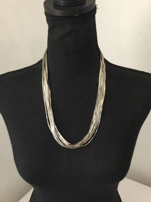 Beautiful very nice vintage, silver toned, multistrand statement necklace excellent condition