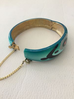 Vintage authentic 1970s Isenberg artist series enamel bangle bracelet
