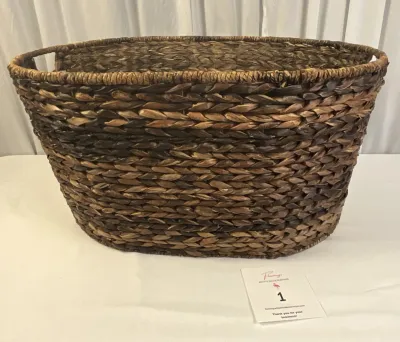 Large Oval, Hand-woven, Water Hyacinth Storage Basket