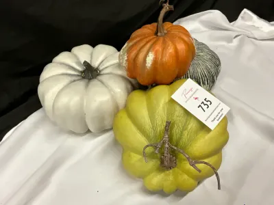 Lot of Four Faux Pumpkins