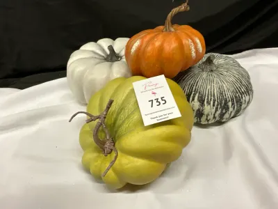 Lot of Four Faux Pumpkins
