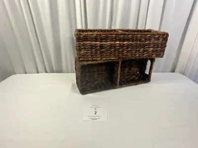 Set of Three, Hand-woven Water Hyacinth Organizing/Storage Baskets