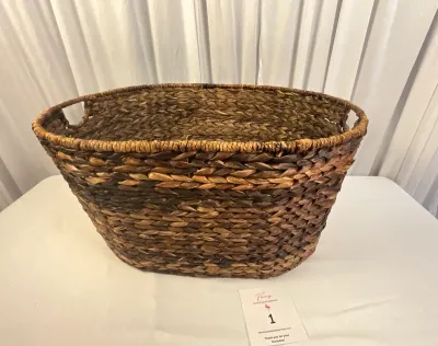 Large Oval, Hand-woven, Water Hyacinth Storage Basket