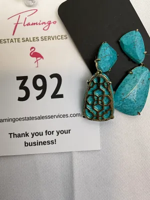 Three Pair of beaufiful turquoise dangle earrings