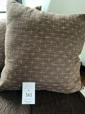 Brown & Gold Accent Pillows with Brown Batillo Throws
