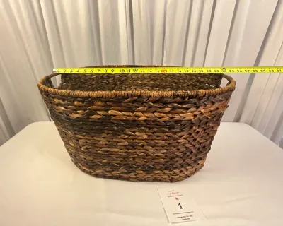 Large Oval, Hand-woven, Water Hyacinth Storage Basket