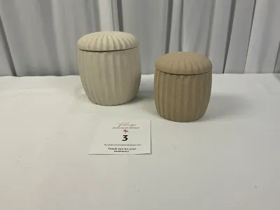 Pair of Matte Ceramic Canisters