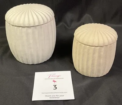 Pair of Matte Ceramic Canisters