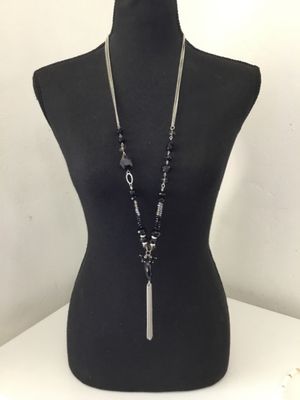 Beautiful faceted, glass statement, tassel necklace
