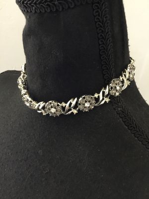 Gorgeous gray, Crystal , flower necklace