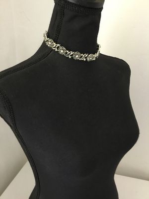 Gorgeous gray, Crystal , flower necklace