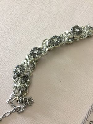 Gorgeous gray, Crystal , flower necklace