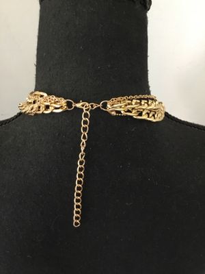 Super cute gold tone, multistrand statement, necklace