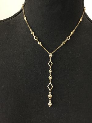 Vintage CaroLee Y necklace gold toned