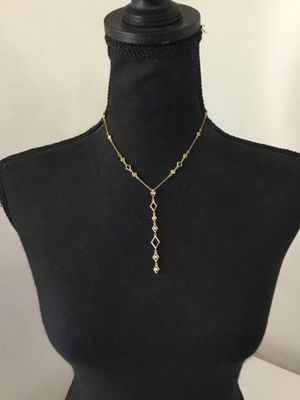 Vintage CaroLee Y necklace gold toned