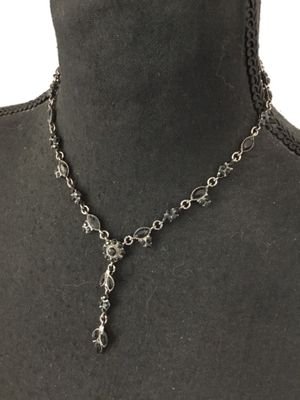 Beautiful Marvella by Monet, gun metal, gray black rhinestone necklace