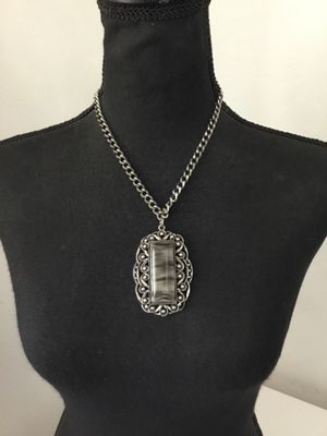 Vintage, faux, stone statement, necklace, mid century