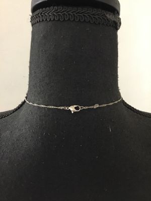 Mother of pearl heart pendant, silver tone chain