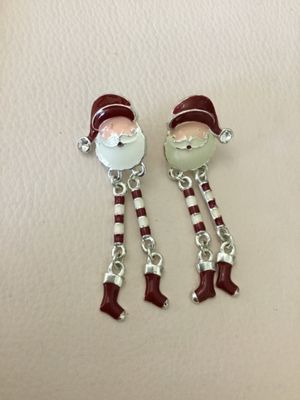 Cute Santa articulating statement earrings super cute