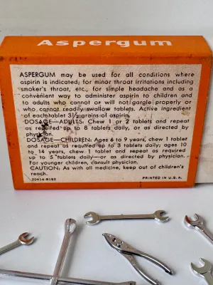 Vintage Miniature Toy Tool Set in Aspergum Box