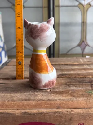 Vintage Italian Hand-Painted Ceramic Cat Figurine