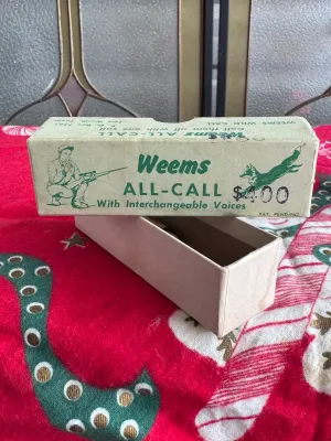 Vintage Weems All-Call Wild Game Call with Original Box