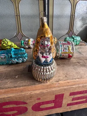 Vintage German Figural Blown Glass Christmas Ornaments - Lot of 10